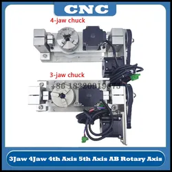 Enrutador CNC para máquina de grabado, herramienta rotativa de 4 ejes, 5 ejes, AB, 3 mandíbulas, 4 mordazas, 60mm de altura, 55mm