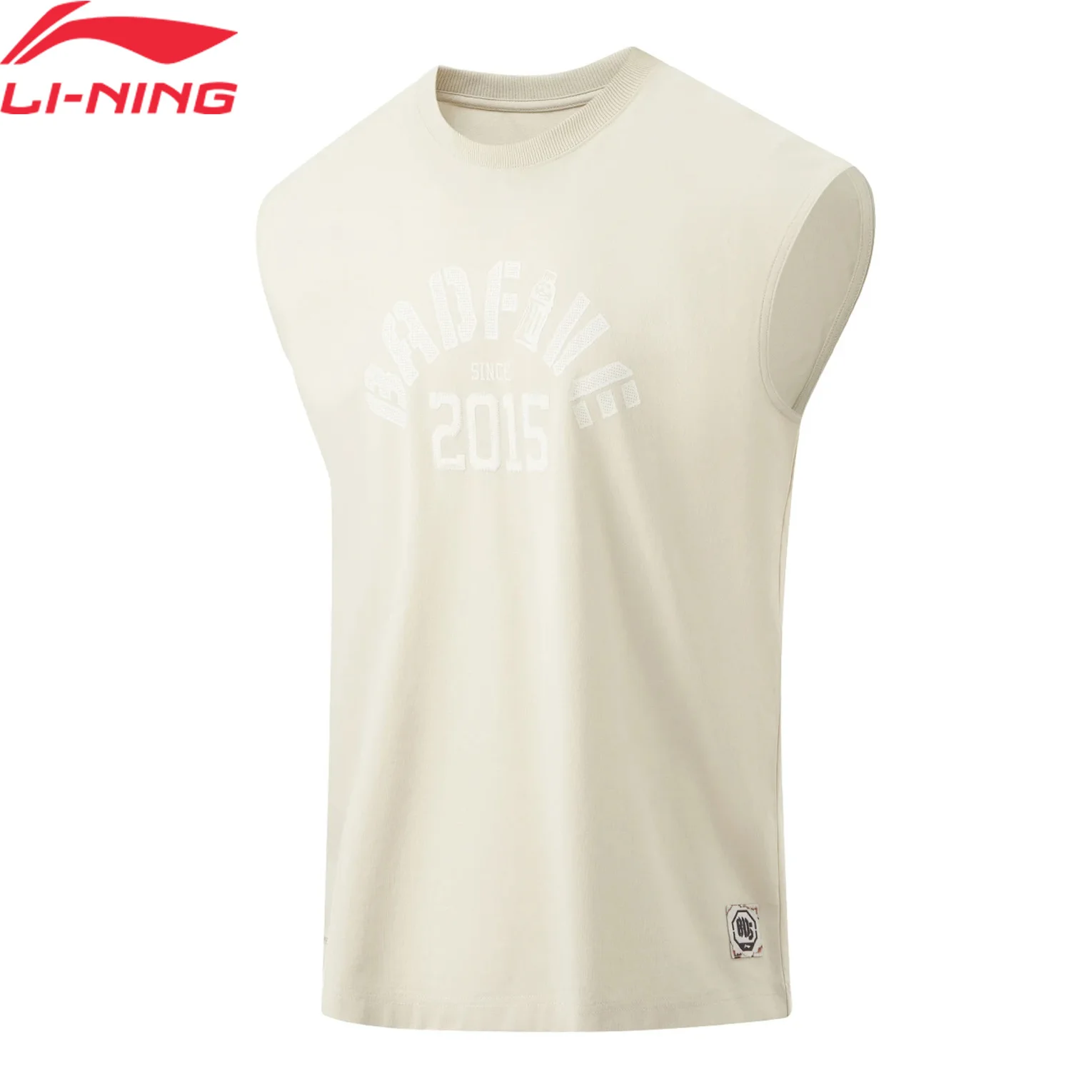 Li-Ning Men BADFIVE Vests Breathable AT DRY FREEZE Loose Fit 50%Cotton 50%Polyester LiNing Sports Sleeveless T-Shirt AVSU501