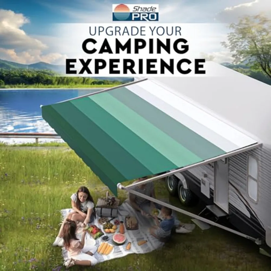 ShadePro - Reemplazo de tela para toldo RV - Vinilo resistente a la intemperie - Toldo universal para exteriores para remolque y motor de camper