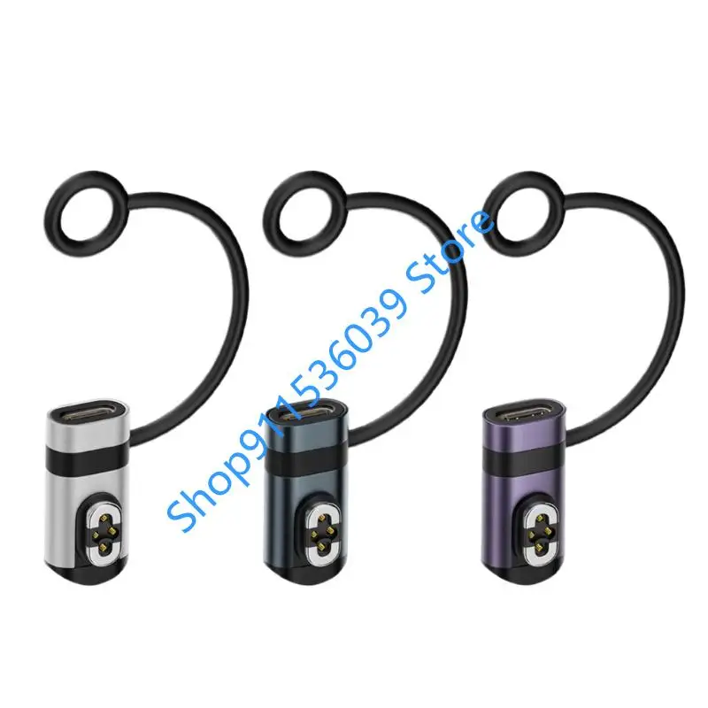 Portable Type C Converter Connector Charging Adapter with Lanyard for SHOKZ OpenSwim Pro S710 Headphone