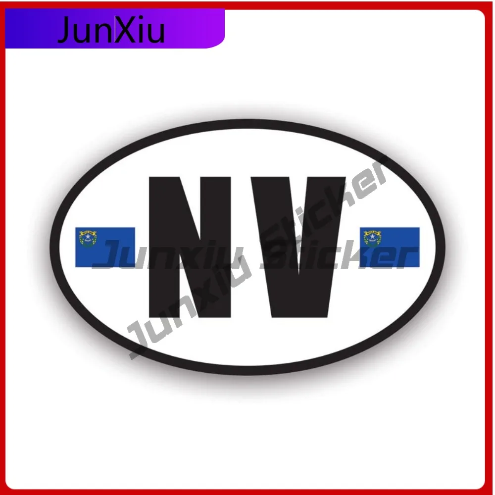 

Funny Nevada Flag Oval Sticker Uv Protected Decalsv3 Nv Euro Decal Sunproof Waterproof Perfect For Laptop Suv Classic Popular