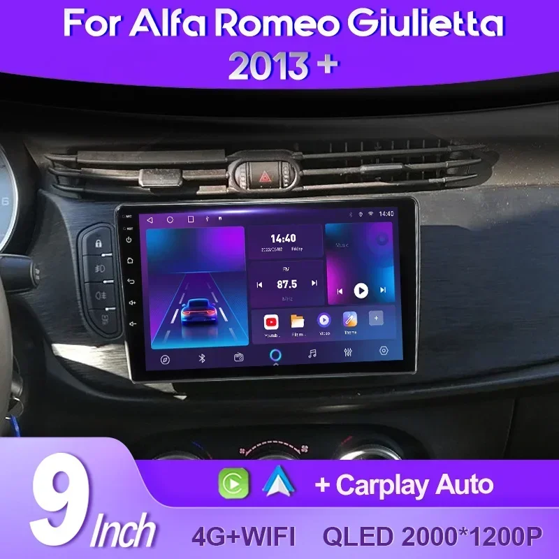 QSZN 2K QLED Android 12 Car Radio For Alfa Romeo Giulietta 940 2013 - 2023 Multimedia Video Player GPS Carplay Auto Navigation