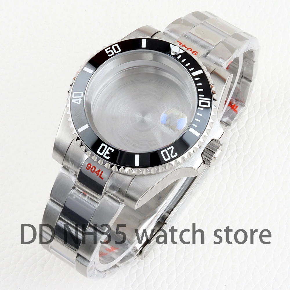 caja-de-reloj-de-40mm-cristal-de-zafiro-nh35-para-sub-gmt-yacht-master-nh34-nh35-nh36-pulsera-pulida-de-acero-inoxidable-con-movimiento-oyster