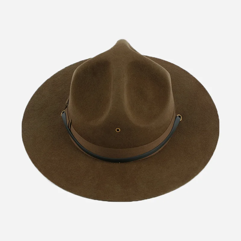 100%Woolen Top Hat Instructor Hat United States Marine Corps Cap Large Brimmed Hat