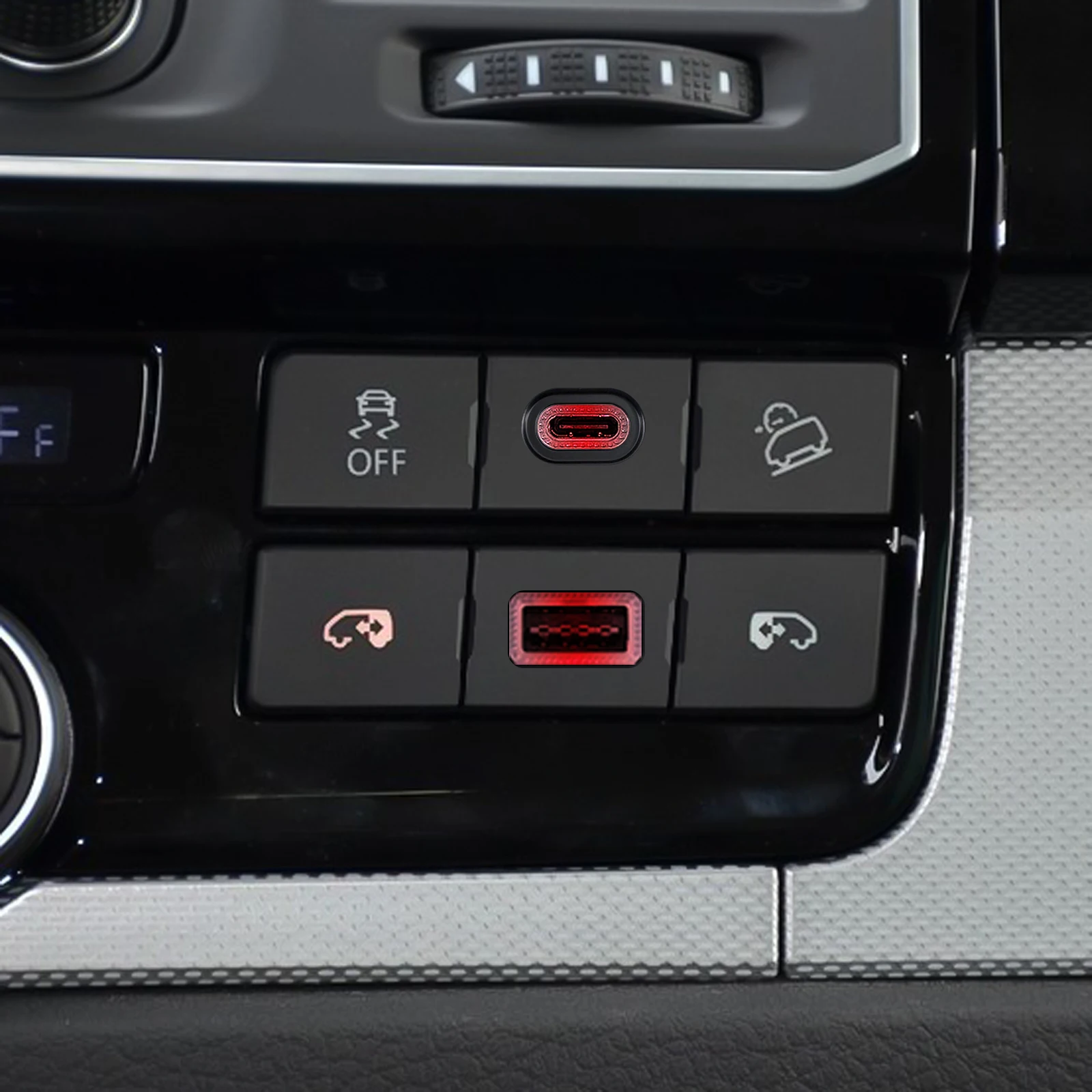 12V QC3.0 Schnellladegerät USB-Autoladegerät-Kit für VW T6 Multivan Transporter 2015-2020 Zigarettenanzünder-Stromanschluss – Detail 1