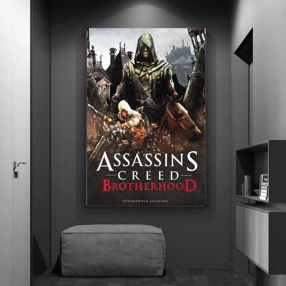Vidoe Game A-Assassins Creed Whitepaper ملصق مقاوم للماء ورقة ملصق مقهى بار ملصقات الحائط