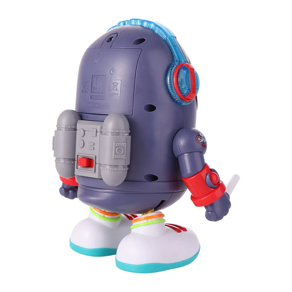 لعبة بطة راقصة بلاستيكية تفاعلية بالصوت والضوء، بطة فضائية راقصة كهربائية للتعليم المبكر