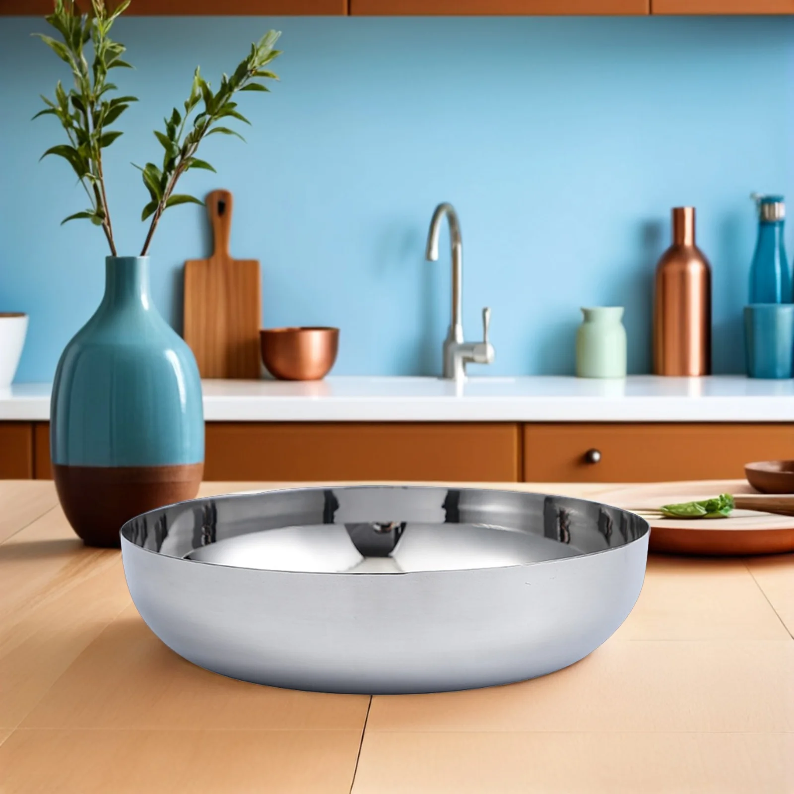 

Stainless Steel Ramen 20Cm Salad Fruit Serving Bowl Multi-Function Kitchen Accessory Reusable Mixing Bowl