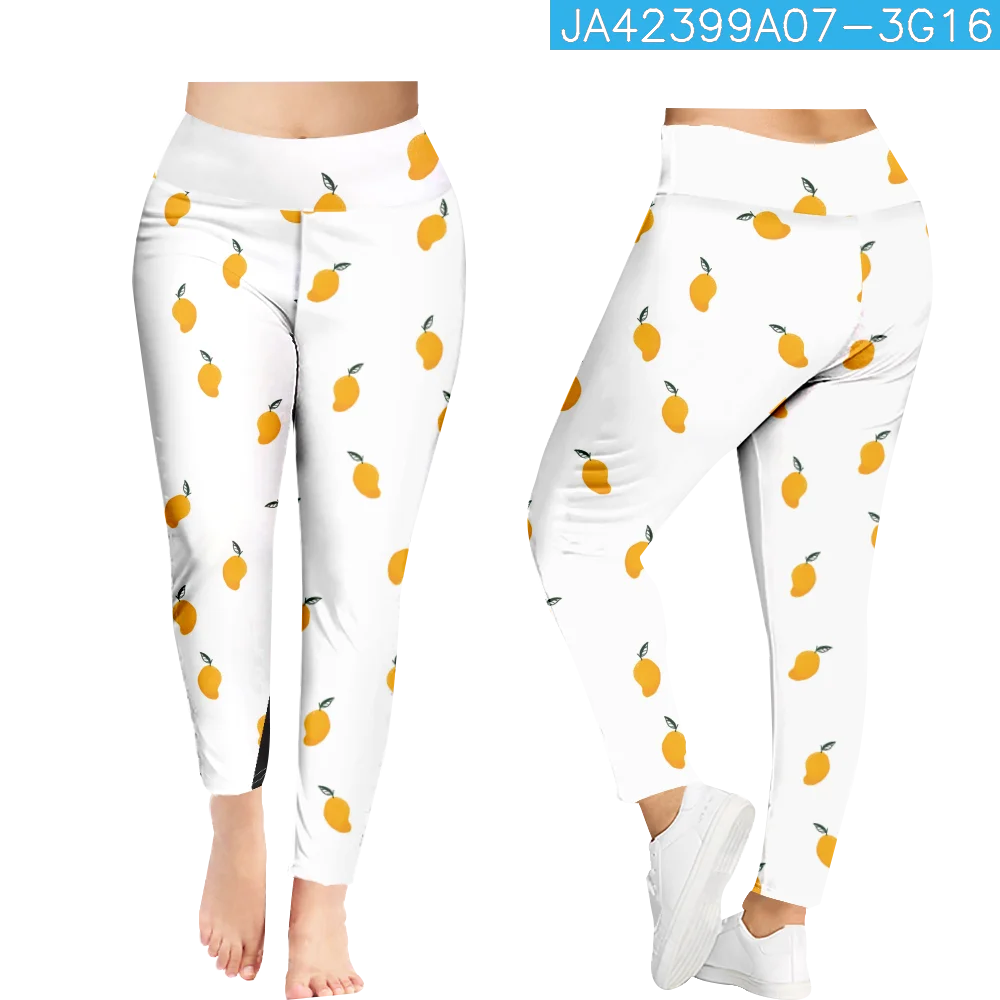 Celana panjang Motif buah musim panas, Legging Gym Fashion segar pakaian jalanan wanita Y2k celana panjang seksi regang kebugaran Push Up