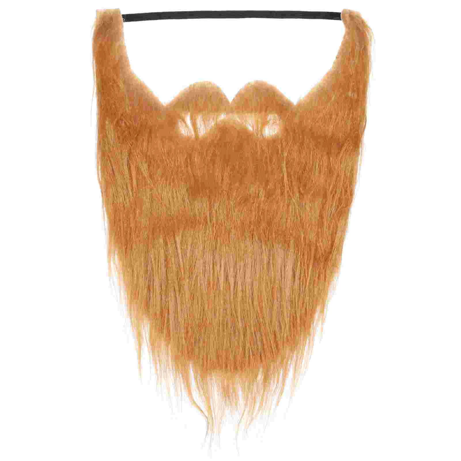 2 Pcs Halloween Long Hair Fake Beard Face Decorations Brown Prom Masquerade Party Supplies Wool Mustaches Mask Child