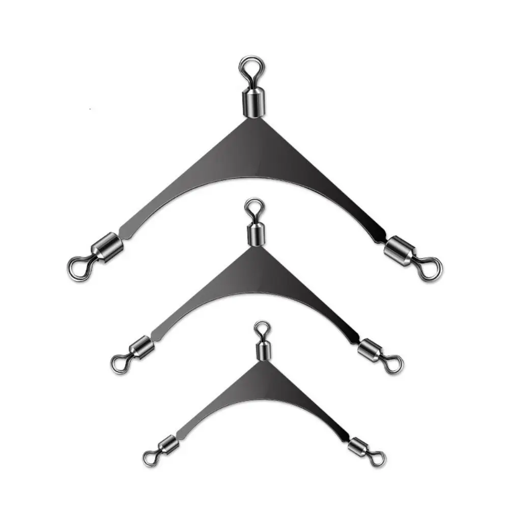 

10PCS 3 Way 3 Way Fishing Jig Head Fishing Swivel Connect Ring Fish Rolling Pole Connector Flexible Rotation