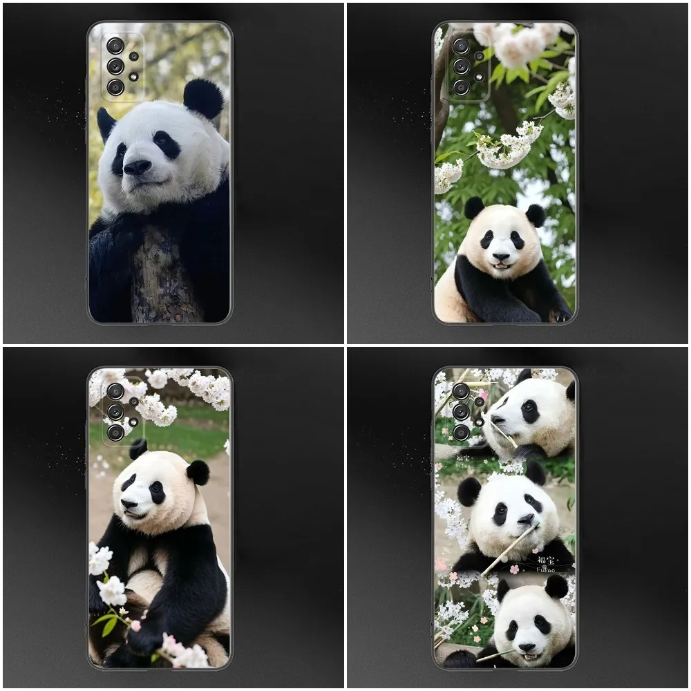 fubao panda   Phone Case For Samsung S24,S23,S22,S21,S20,S10,S10E,S9 Plus FE Note 20 Ultra 10,9 Plus Black Cover Shell