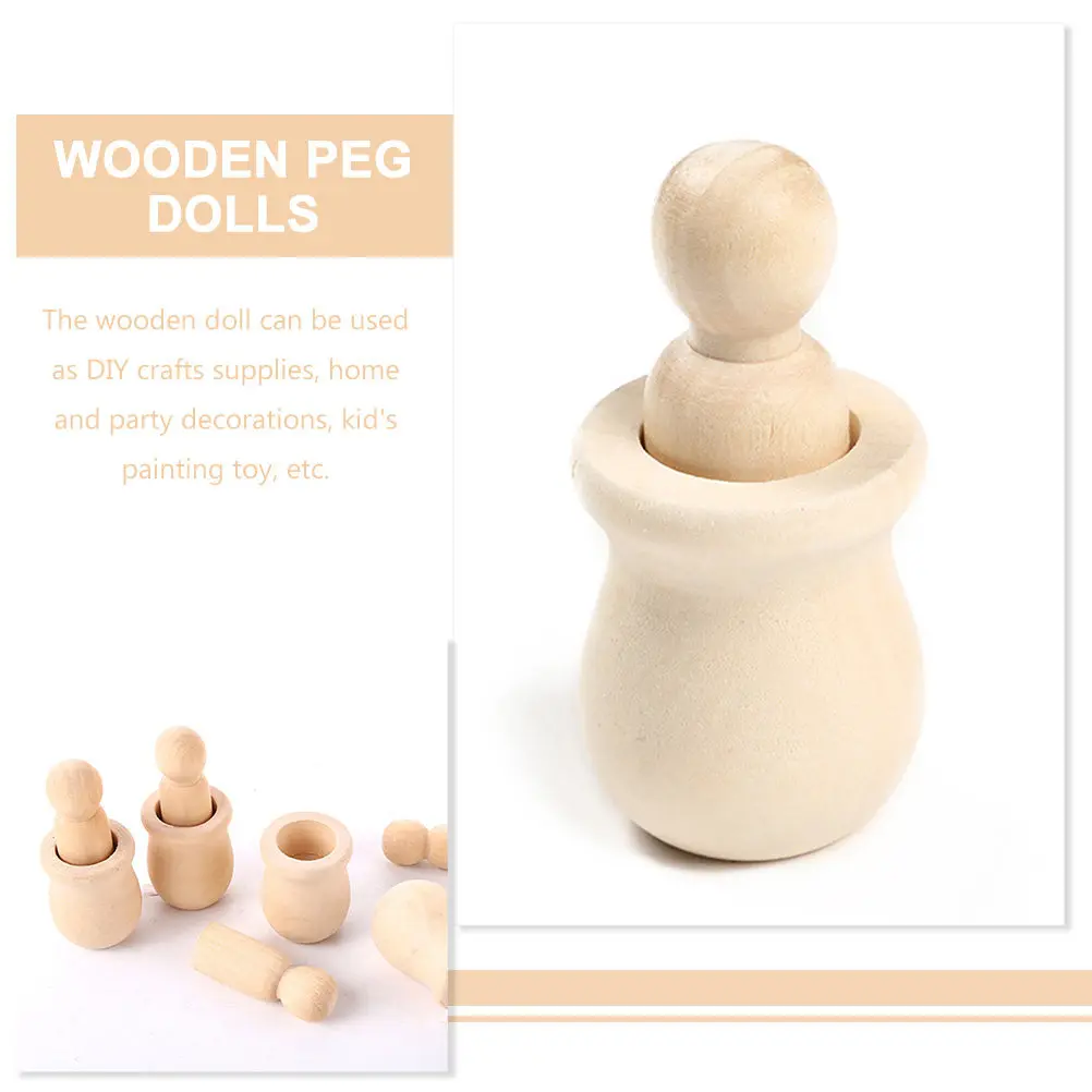 20pcs Blank Unpainted Wooden Pegs DIY Craft Kit for Kids – Santa, Snowman & Animal Painting Art Supplies