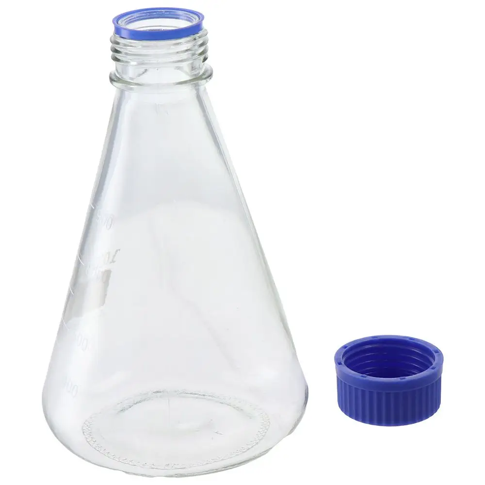 Imagem -03 - Vidro Erlenmeyer Frasco com Tampa de Rosca Azul Boca Larga Vidro Âmbar Claro Vidro Borosilicato Garrafa de Reagente Químico 1000ml