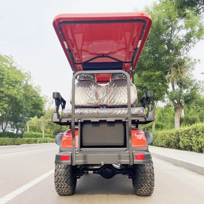 China Factory Electric Golf Cart Max Speed 45KM Per Hour Off Road Club Car Bumper Off-Road Tires Front Frame Seat With Headrest