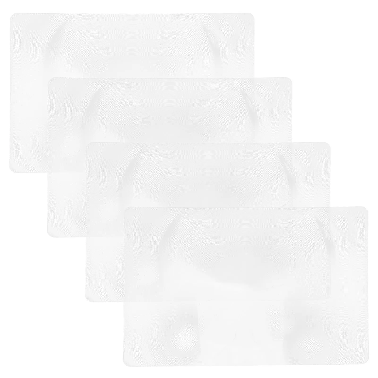 4Pcs Magnifying Lens Large Vision 3X Full Page Portable Reading Aid Credit Card Size PVC Sheet Flat Wallet Magnifier for Books