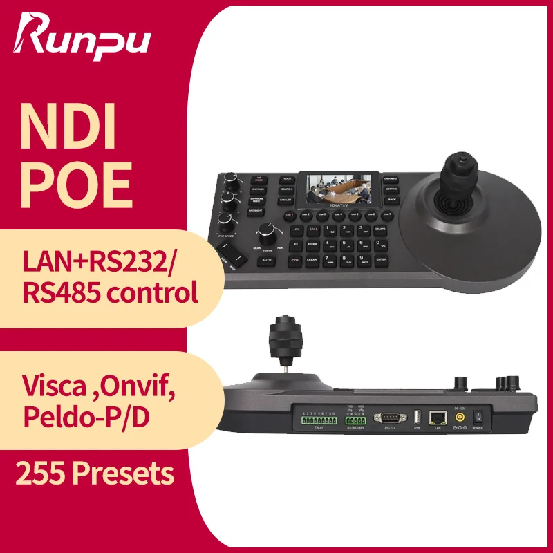 HD66K-30N El mejor kit de transmisión de estudio = 3 piezas NDI POE 4K 30X AI Track SDI Cámaras PTZ hdmi lan + 1 piezas Controlador IP PTZ vMix OBS