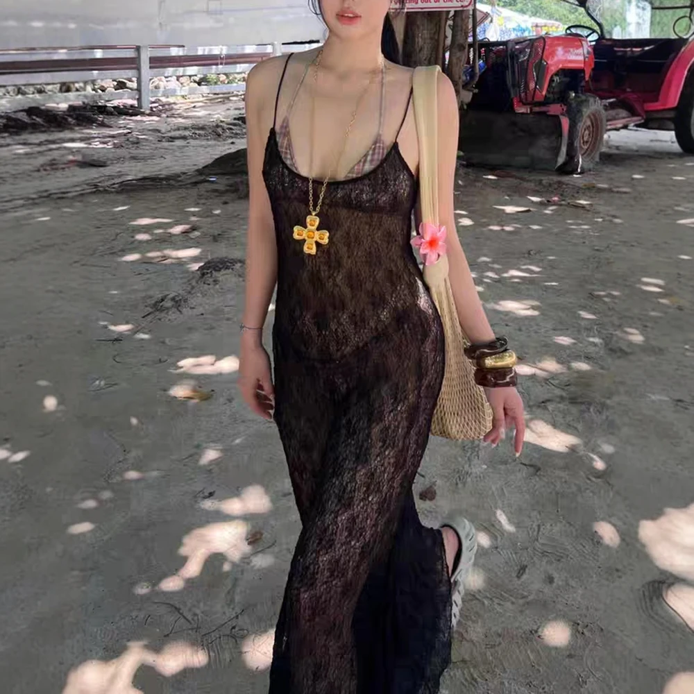 ชุดเดรสแม็กซี่แขนกุดสำหรับผู้หญิง ฤดูใบไม้ร่วง ทรงยาวเข้ารูป ระบายอากาศได้ดี คอเหลี่ยม สายเดี่ยว เหมาะสำหรับใส่ในชีวิตประจำวันและวันหยุด ผ้าบางเบา