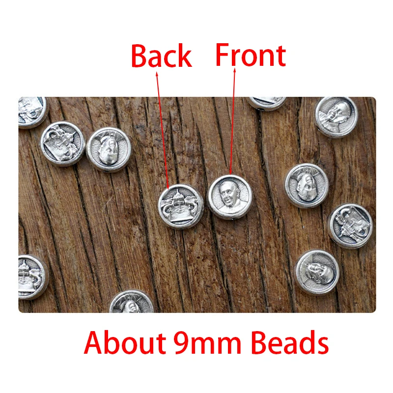 Pope Francis Double Side Alloy Italian Bead DIY Accessories 10pcs set 9mm Jewely Making Accessorie