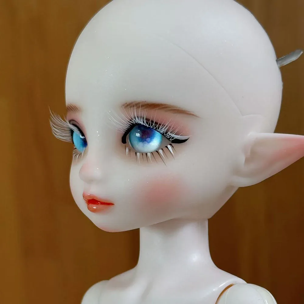 น่ารัก DIY ขนตาสีขาว 30 ซม.Elf ตุ๊กตาทําด้วยมือแต่งหน้าตุ๊กตา 1/6 ตุ๊กตา BJD ของเล่นเด็กของขวัญตุ๊กตาสําหรับหญิง