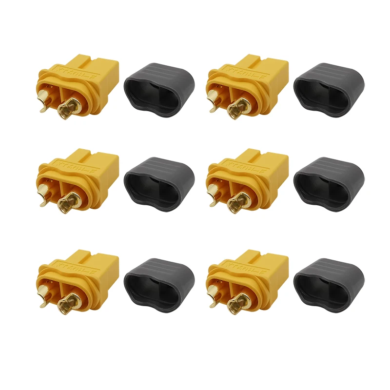 6Pcs XT60H Female Socket XT60 Bullet Connector With Plastic Sheath for RC Lipo Battery RC Quadcopter Multicopter DIY Toy Parts