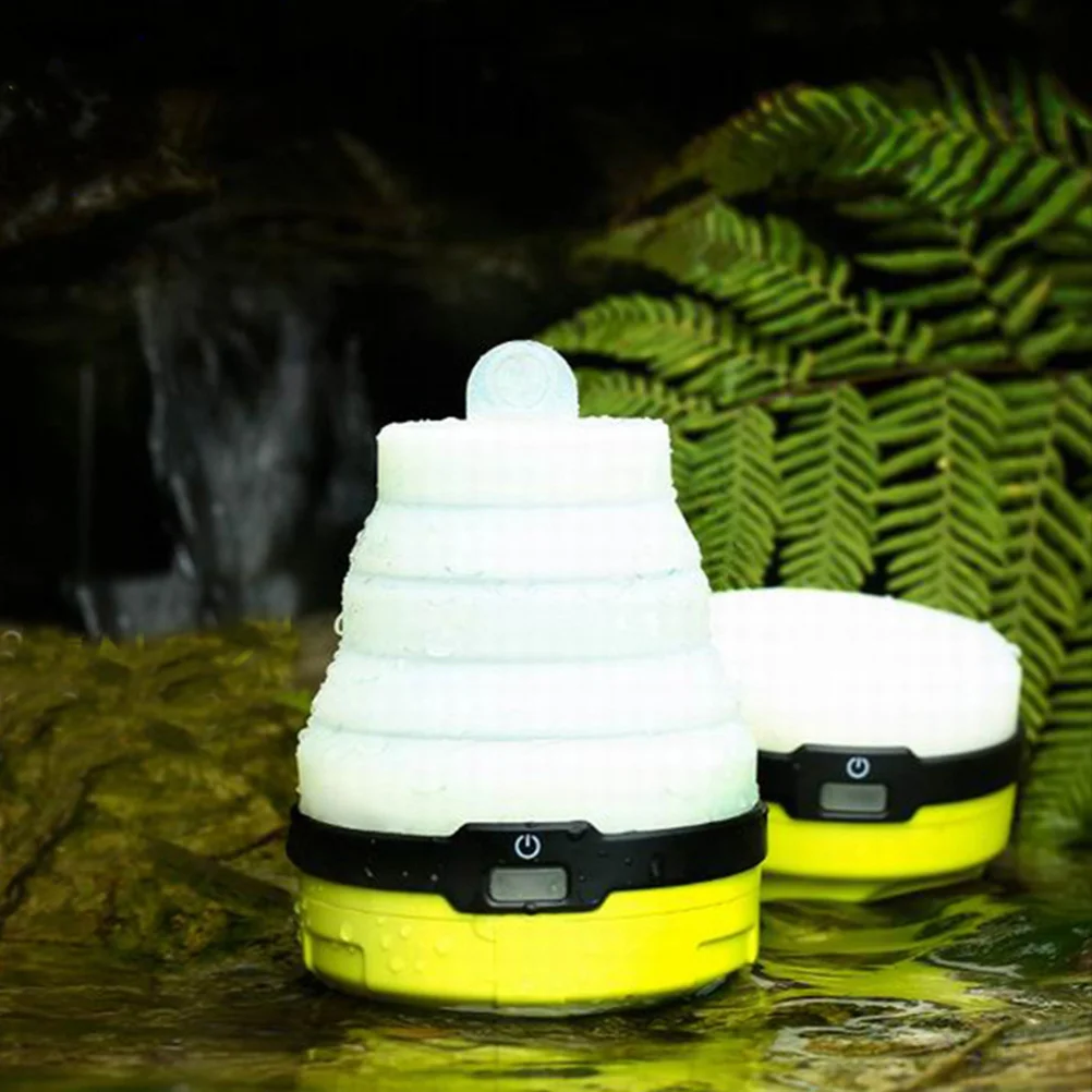 LED Rechargeable Folding Silicone Camping Light Mini Colorful Telescopic Lantern Outdoor Flashlight for Emergency Hiking
