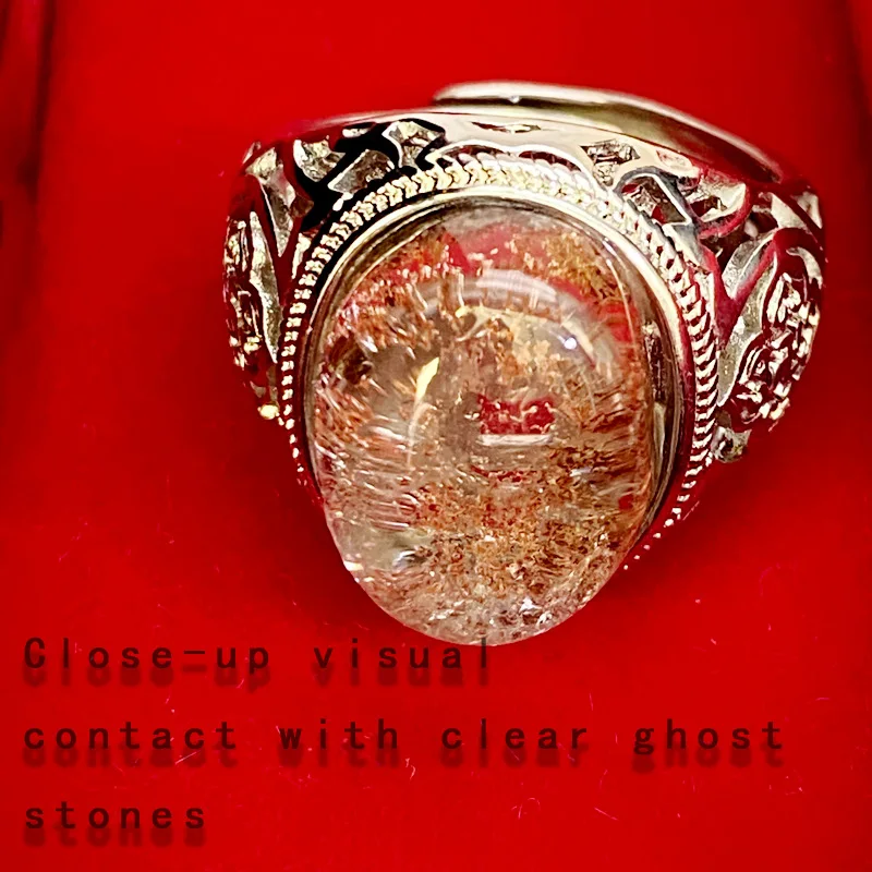 

Domineering exposed niche design translucent ghost stone alloy ring live index finger women's noble fashion and simplicity