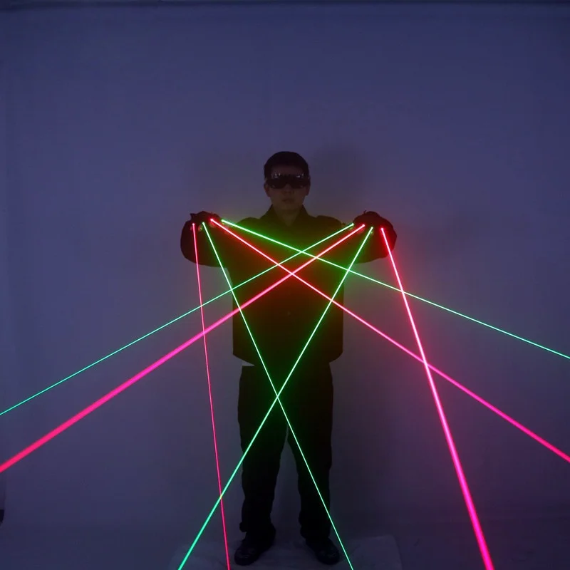 Red and Green Laser Gloves, Singer, DJ Night Dance Props, Christmas Party Light Show, Dancer Performance, High Quality, 2 in 1