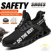 Safety Shoes Men For Work Sneakers Women Men Steel Toe Work Shoes Security Protective Shoes Lightweight Anti-Smash Anti-Puncture 2