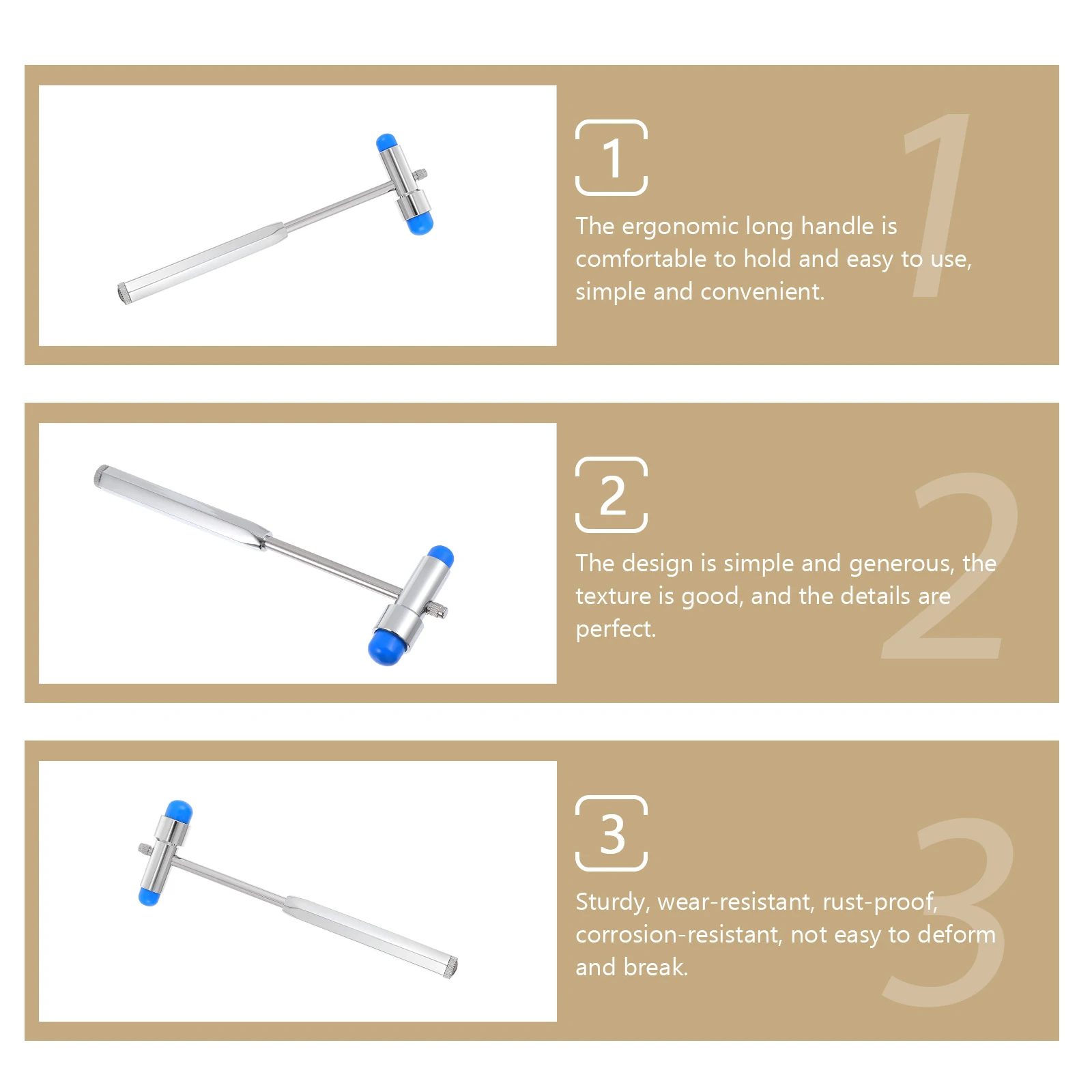 

Double-headed Warding Hammer The Zinc Alloy Neurological Multipurpose Diagnostic Metal Dual-head Plexor Reflex