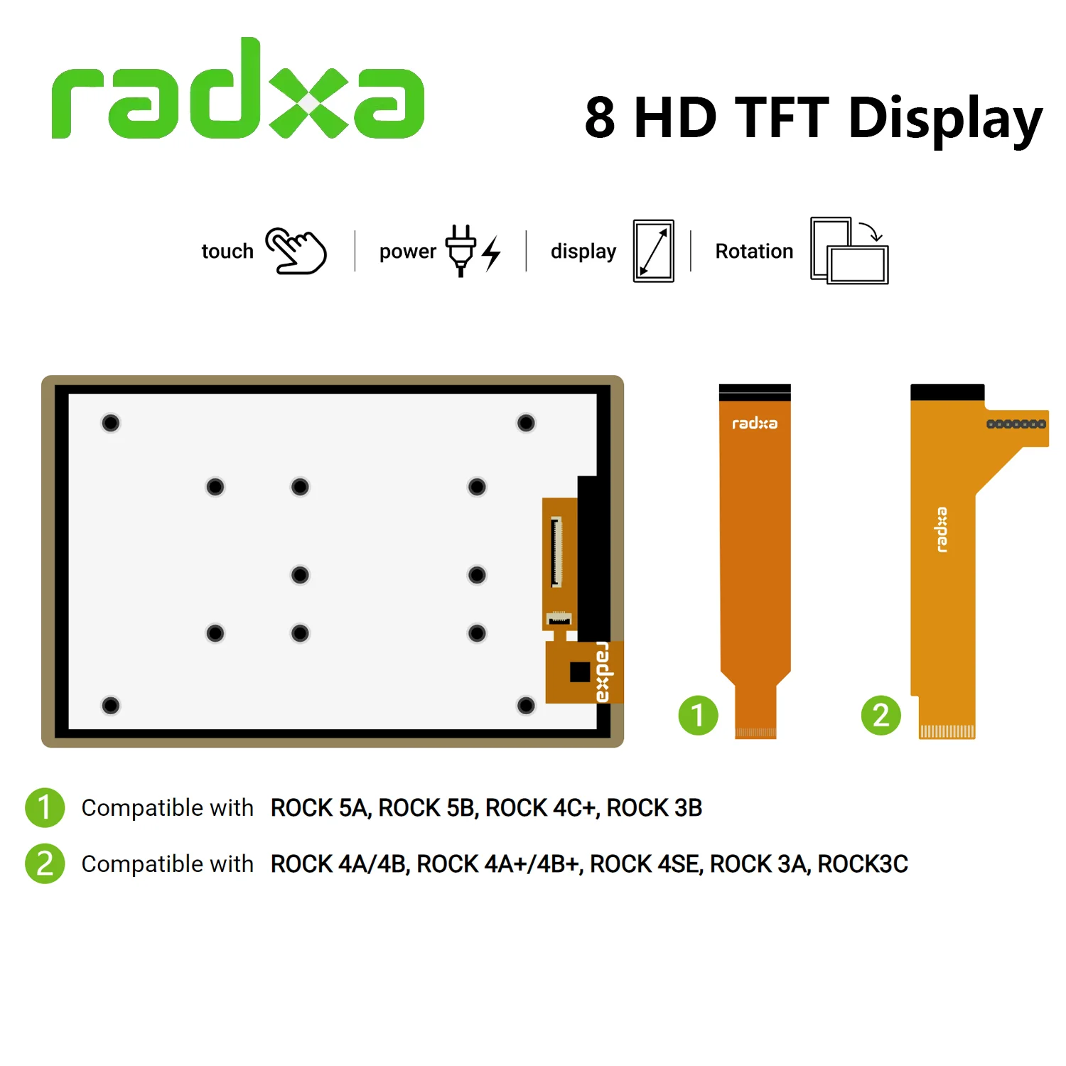 Imagem -03 - Radxa-hd Display Suporta Toque Capacitivo de Pontos 800x1280 Tft Controle de Brilho Pwm