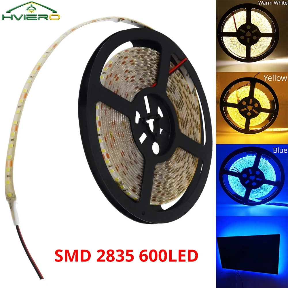 Home Living Room Holiday Christmas Decoration Lamp DC 12V Flexible Neon RGB 600LED Strip Light SMD 2835 Warm-white Yellow Blue