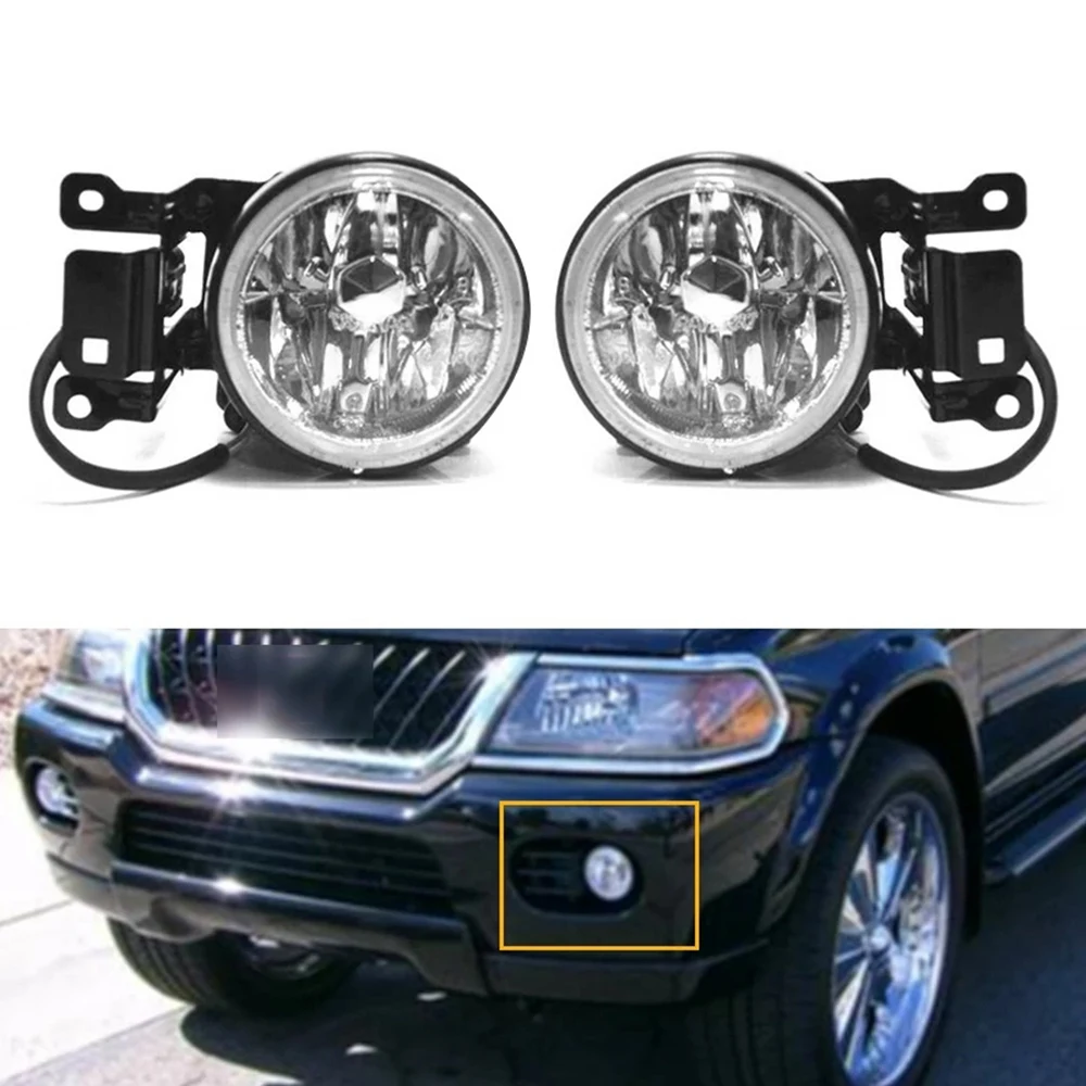 2PCS Front Fog Lamp Light for Mitsubishi Pajero Montero Shogun Sport Challenger Nativa 1996-2011 MR496370 MR496369