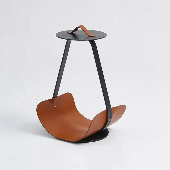 xc-Hand Carry Side Table Modern Minimalist Leather Newspaper Shelves Living Room Home Furniture Sofa Side Table#