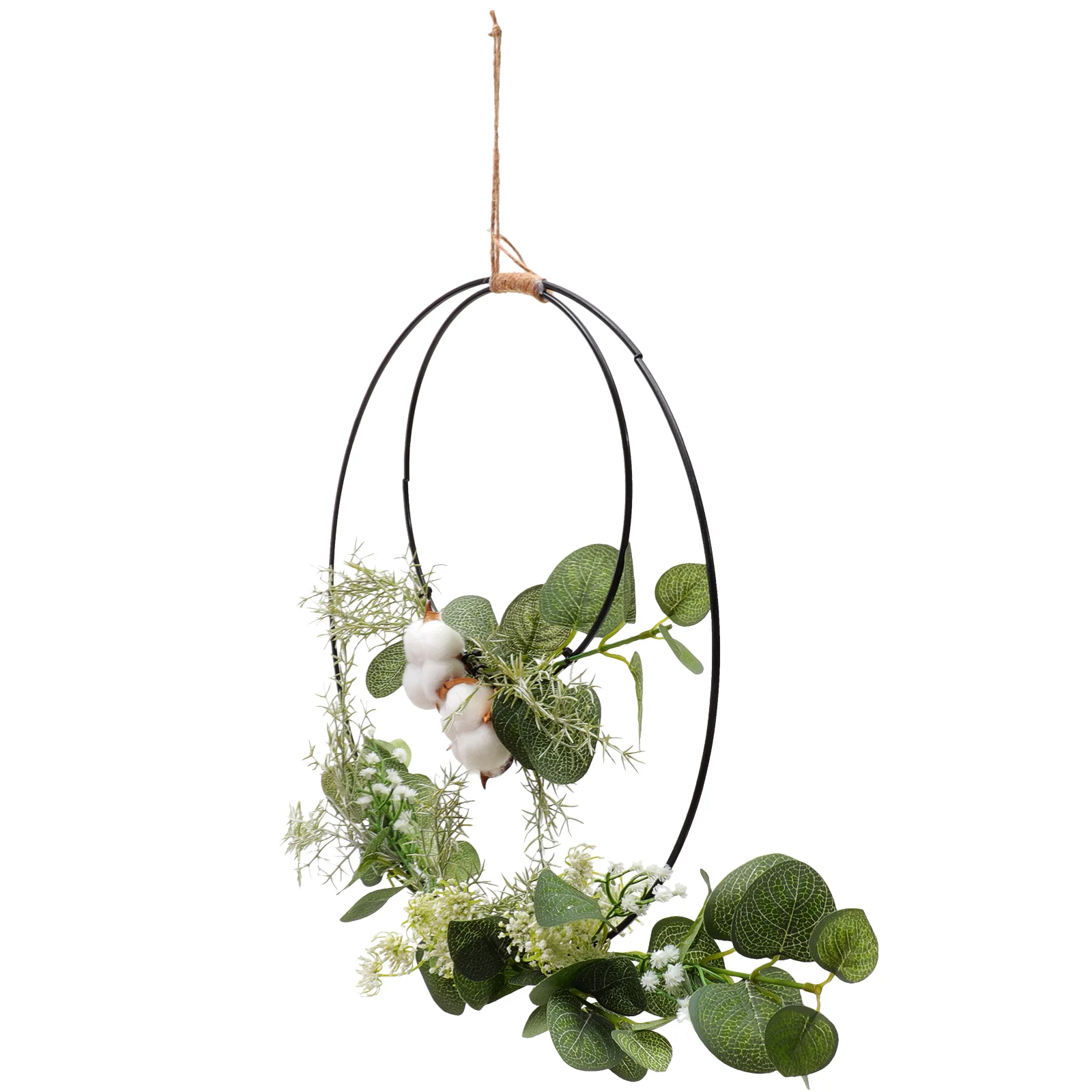 

Artificial Wreath Pendant with Realistic Leaves Ring Elegant Hanging Ornament for Home Wedding Party Decorative Floral Garland