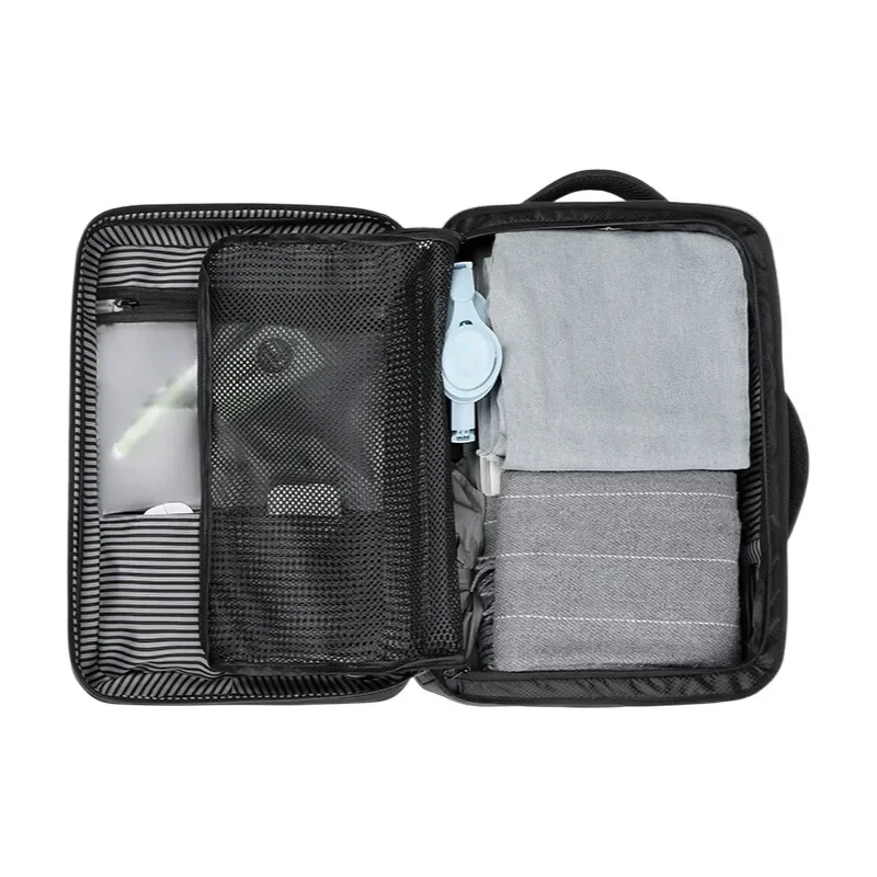 Men's 50L Expandable ABS Hard Shell Rucksack Water-Resistant 17” Laptop Bag Featuring USB Port Stylish 2-in-1 Rucksack & Tote