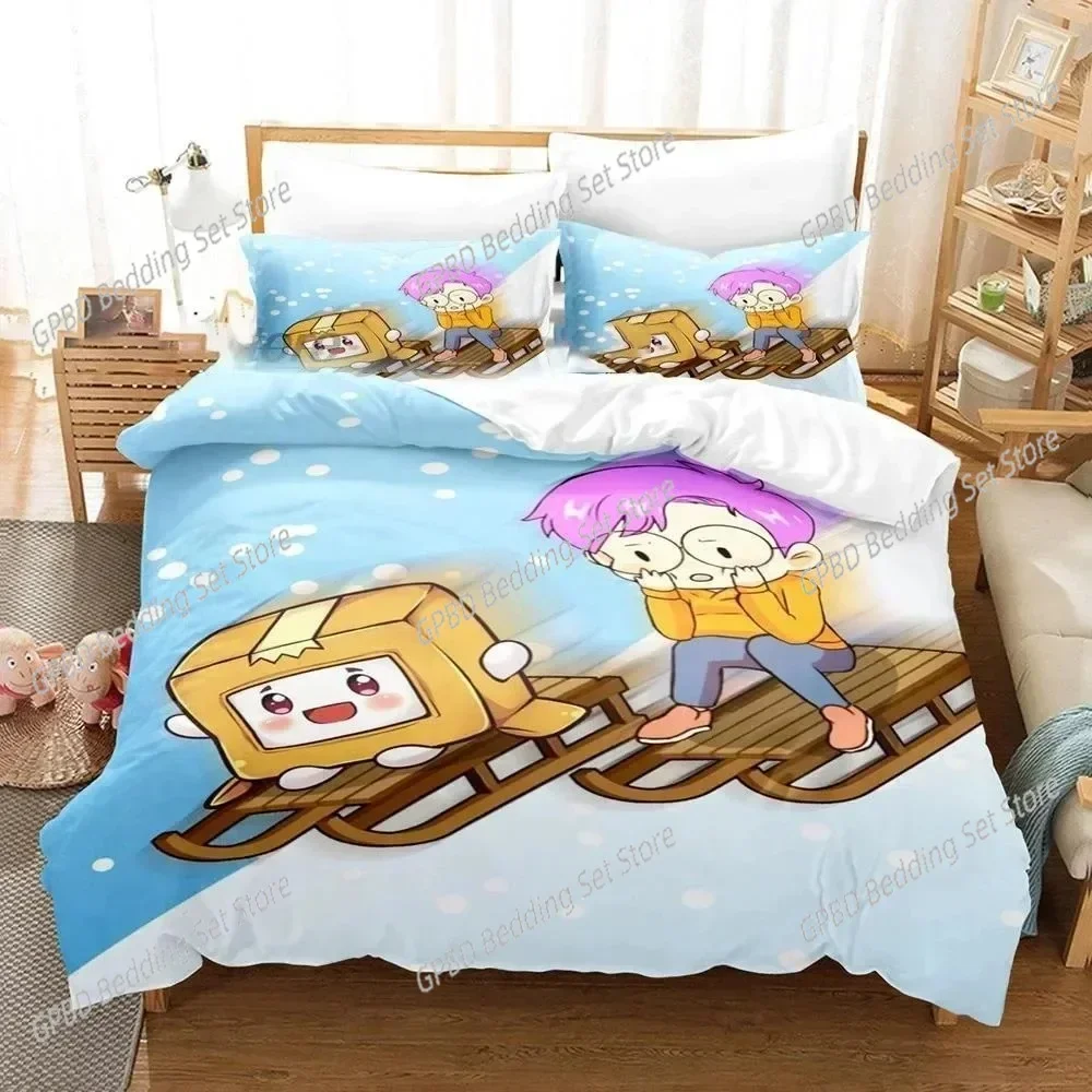 3D Print Cartoon Foxy Boxy Lanky-box Comfortable Duvet Cover Pillowcase Bedding Set Children Bedroom Decoration Home Textile