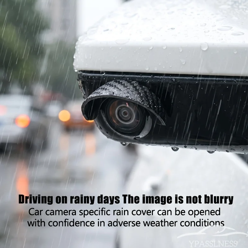 Camera Rain Guard + Camera Lens Protective Cover, Full-View Car Camera Protective Cover, Rearview Camera Lens Protective Cover