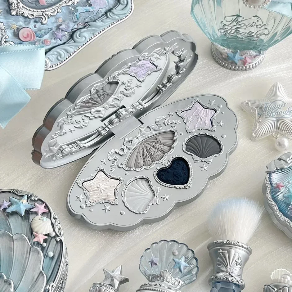 フラワーノウシェルパールコレクションアイシャドウパレットアイグリッターメイクアップパレットロングラスティング6カラーアイシャドウ化粧品