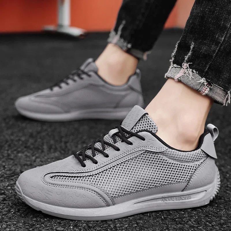 Men's Casual Sports Shoes Mesh Breathable Casual Shoes Wear-resistant Tennis Basketball Shoe Lightweight White Mens Sports Shoes