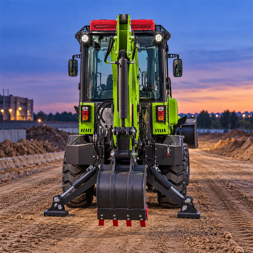 Articulated Backhoe Loader Compact Backhoe Loader 4WD for Landscaping Trenching and Material Handling