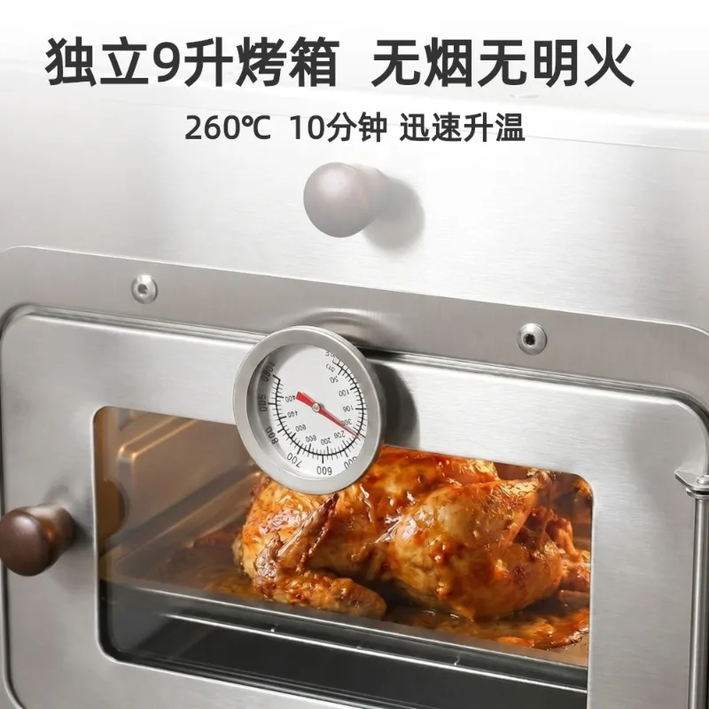 Wood Burning Stove with Oven Indoor Fireplace Heater, Modern Wood Burner, Eco-Friendly Solid Fuel Cooker
