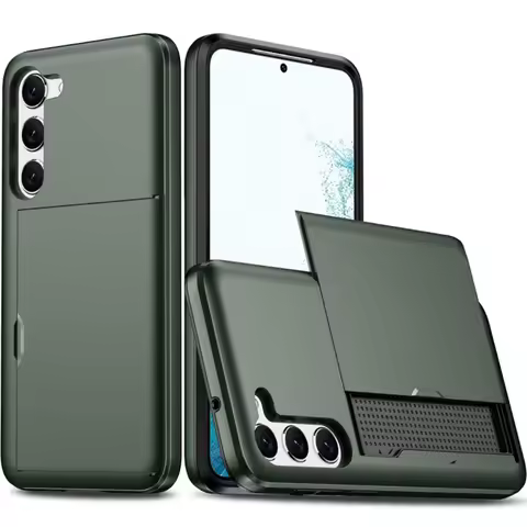 For Samsung Galaxy S24 Ultra S22 Plus + S23 S21 S20 FE Note 20 Wallet Cover Card Holder Slot Protective Shockproof Phone Case