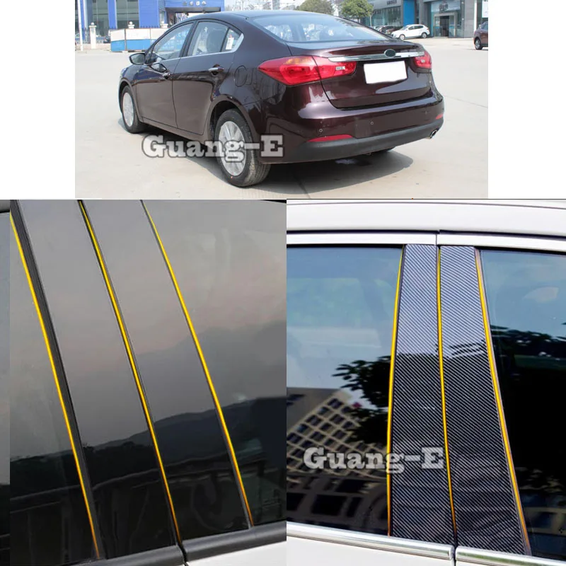 

Car PC Material Pillar Post Cover Door Trim Window Molding Sticker Plate Accessories For Kia K3 2013 2014 2015 2016 2017 2018