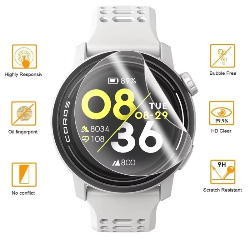 Coros PACE 3 풀 커버 보호 하이드로겔 필름, HD 투명 소프트 필름, 스마트워치 스크린 보호대 액세서리