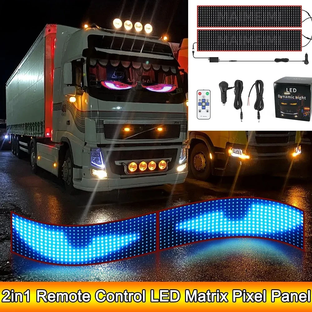 

2in1 Remote Control Truck Devil Eye LED Matrix Pixel Panel 60cm 70cm 80cm Soft Foldable Lighting Graffiti Scrolling Board