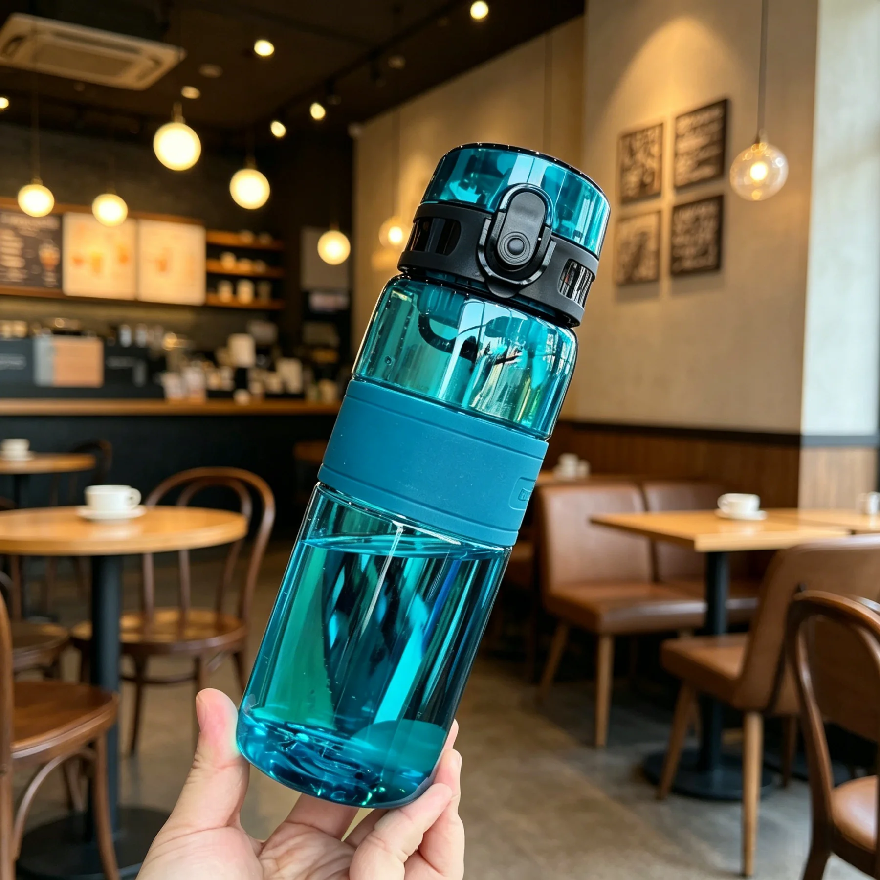 500ml Plastic Sport Water Bottle Leak-proof Portable Anti-drop with Tea Strainer for Outdoor Gym Travel Fitness Transparent Cup