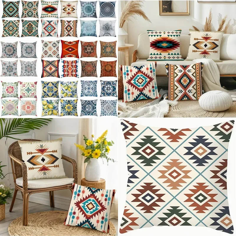 Cross-border bohemian style printing pillow cover home living room sofa decoration cushion cover bedside pillow wholesale