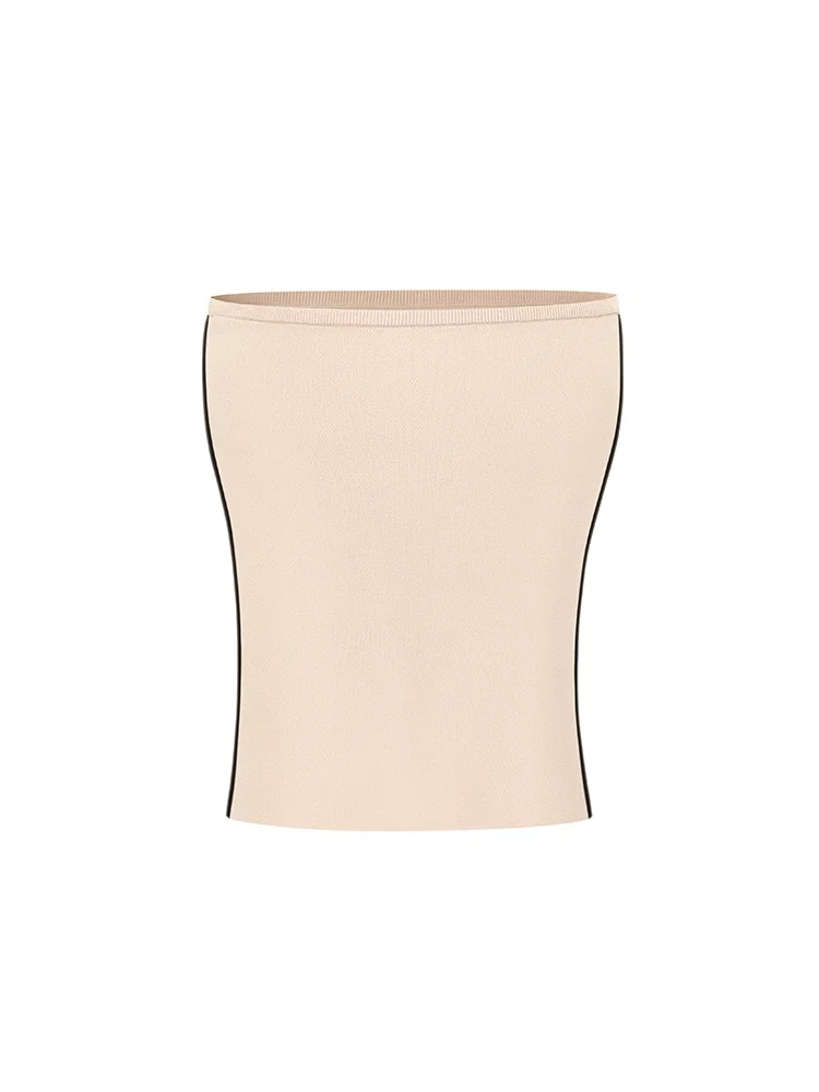 

Swang Women's Base Layer Brtte Casual Versatile Inner Wear Commute Pure Color Knit Tube Top 2024 Summer Collection