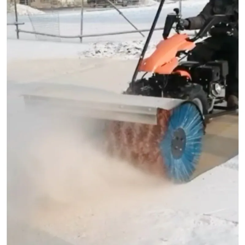 High Quality Small Hand Push Road Snow Sweeper Street Snow Plow Brushes Snow Blower with 6.5HP Motor for Sale
